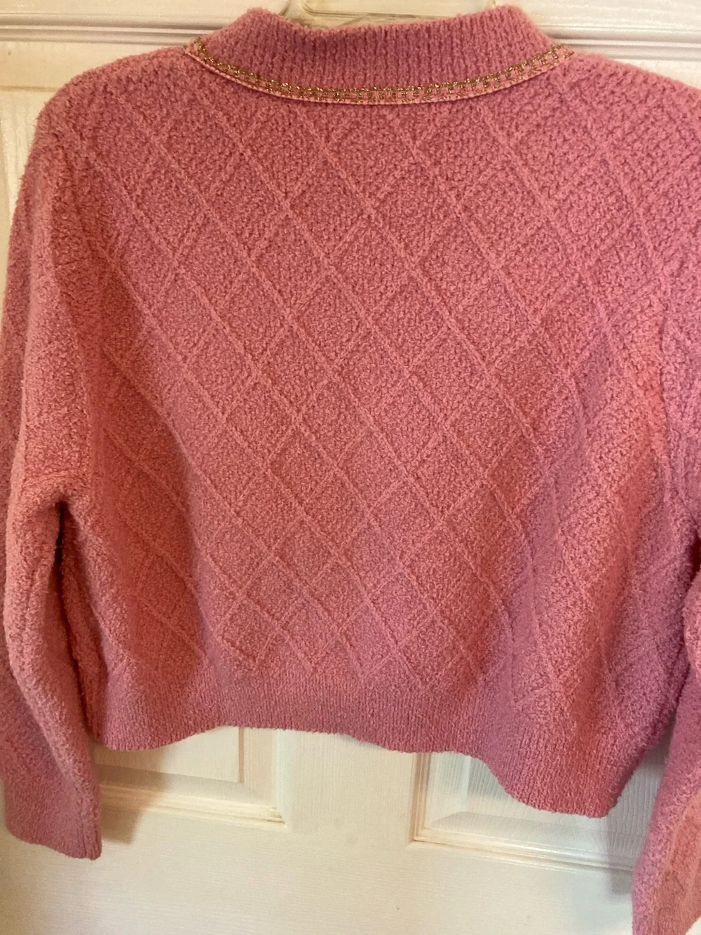 Urban Revivo Pink Pearl-Trim Knit Cardigan - Picture 5 of 8